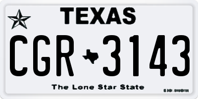 TX license plate CGR3143