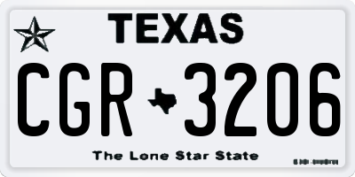 TX license plate CGR3206