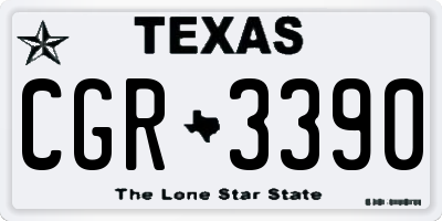 TX license plate CGR3390