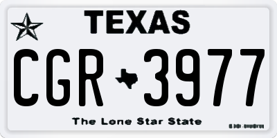 TX license plate CGR3977
