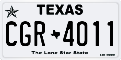 TX license plate CGR4011