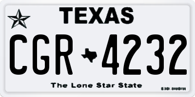 TX license plate CGR4232