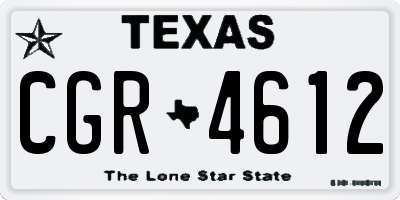 TX license plate CGR4612