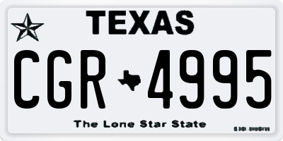 TX license plate CGR4995