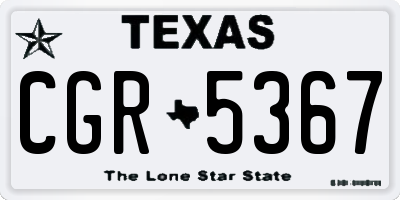 TX license plate CGR5367