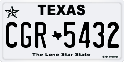 TX license plate CGR5432