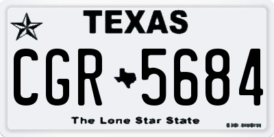 TX license plate CGR5684