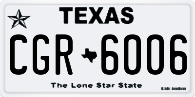 TX license plate CGR6006