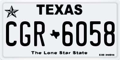 TX license plate CGR6058