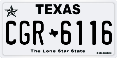 TX license plate CGR6116