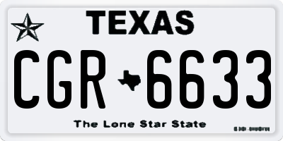 TX license plate CGR6633