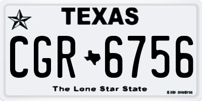 TX license plate CGR6756