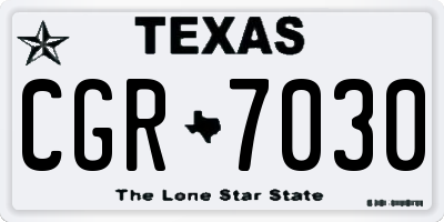 TX license plate CGR7030