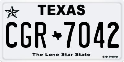 TX license plate CGR7042