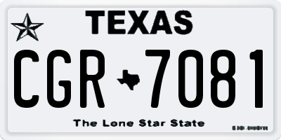 TX license plate CGR7081