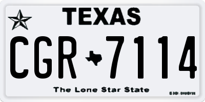 TX license plate CGR7114