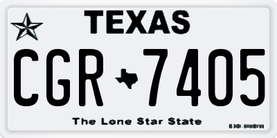 TX license plate CGR7405
