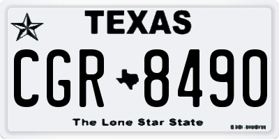 TX license plate CGR8490