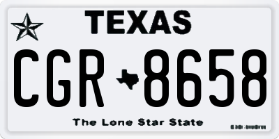 TX license plate CGR8658