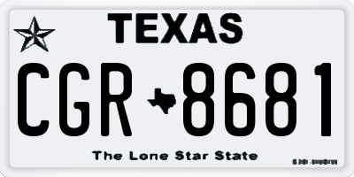 TX license plate CGR8681