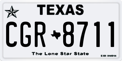 TX license plate CGR8711