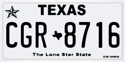 TX license plate CGR8716