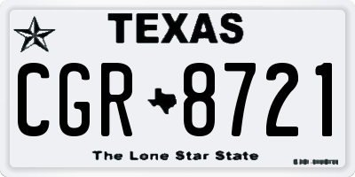 TX license plate CGR8721