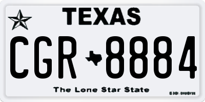 TX license plate CGR8884