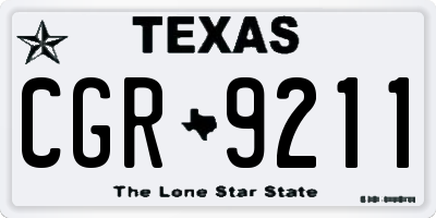 TX license plate CGR9211