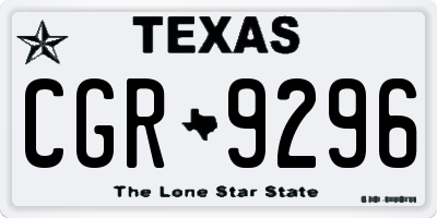 TX license plate CGR9296