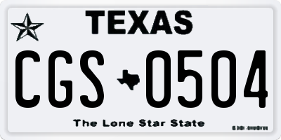 TX license plate CGS0504