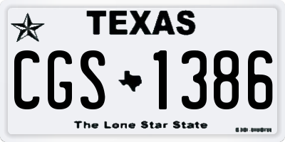 TX license plate CGS1386