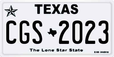 TX license plate CGS2023