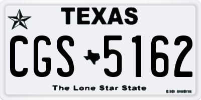 TX license plate CGS5162