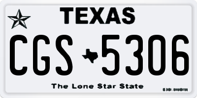 TX license plate CGS5306