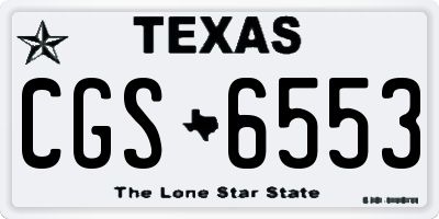 TX license plate CGS6553