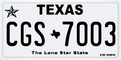 TX license plate CGS7003