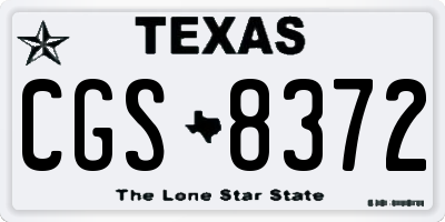 TX license plate CGS8372