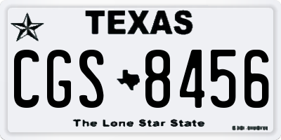 TX license plate CGS8456