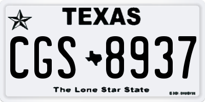 TX license plate CGS8937