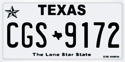 TX license plate CGS9172