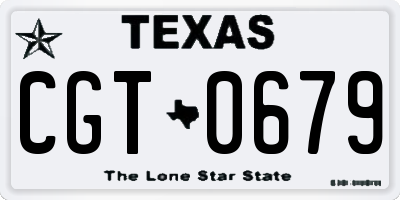 TX license plate CGT0679