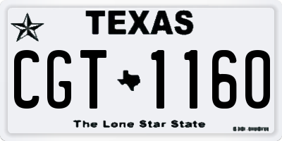 TX license plate CGT1160