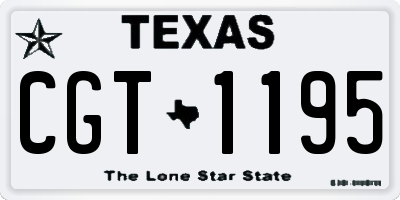TX license plate CGT1195