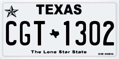 TX license plate CGT1302