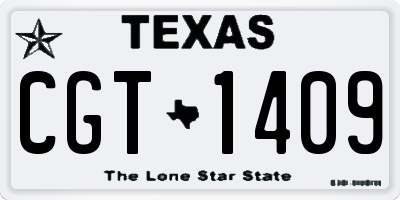 TX license plate CGT1409