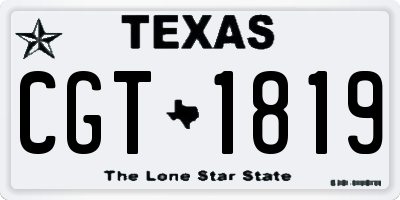 TX license plate CGT1819