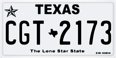 TX license plate CGT2173