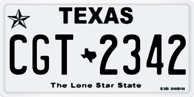 TX license plate CGT2342