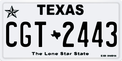 TX license plate CGT2443
